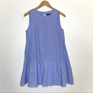 Zara Sleeveless Blue Ruffle Hem Sleeveless Tunic